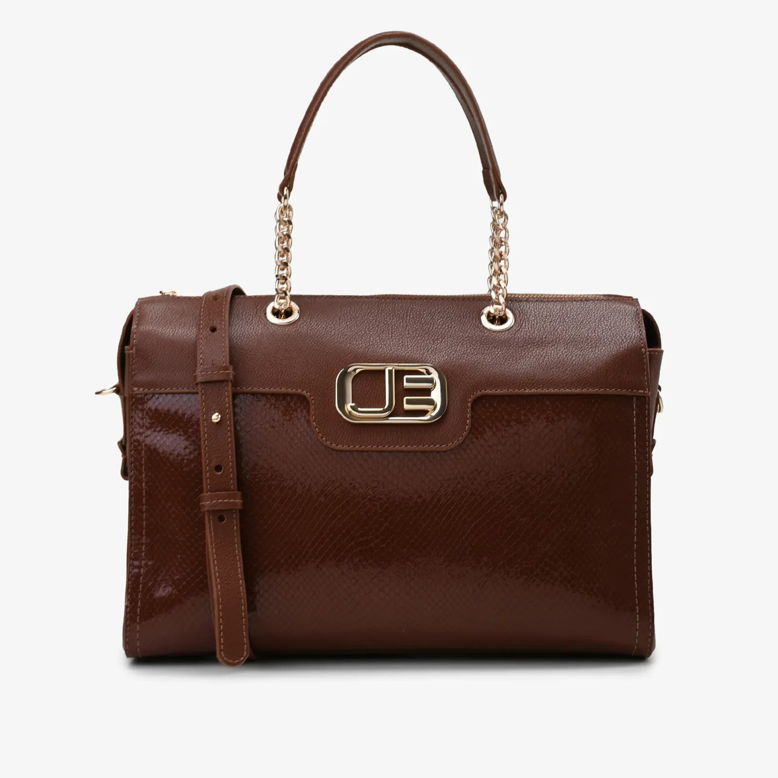 Bolsa Baú Marrom Tabaco Couro