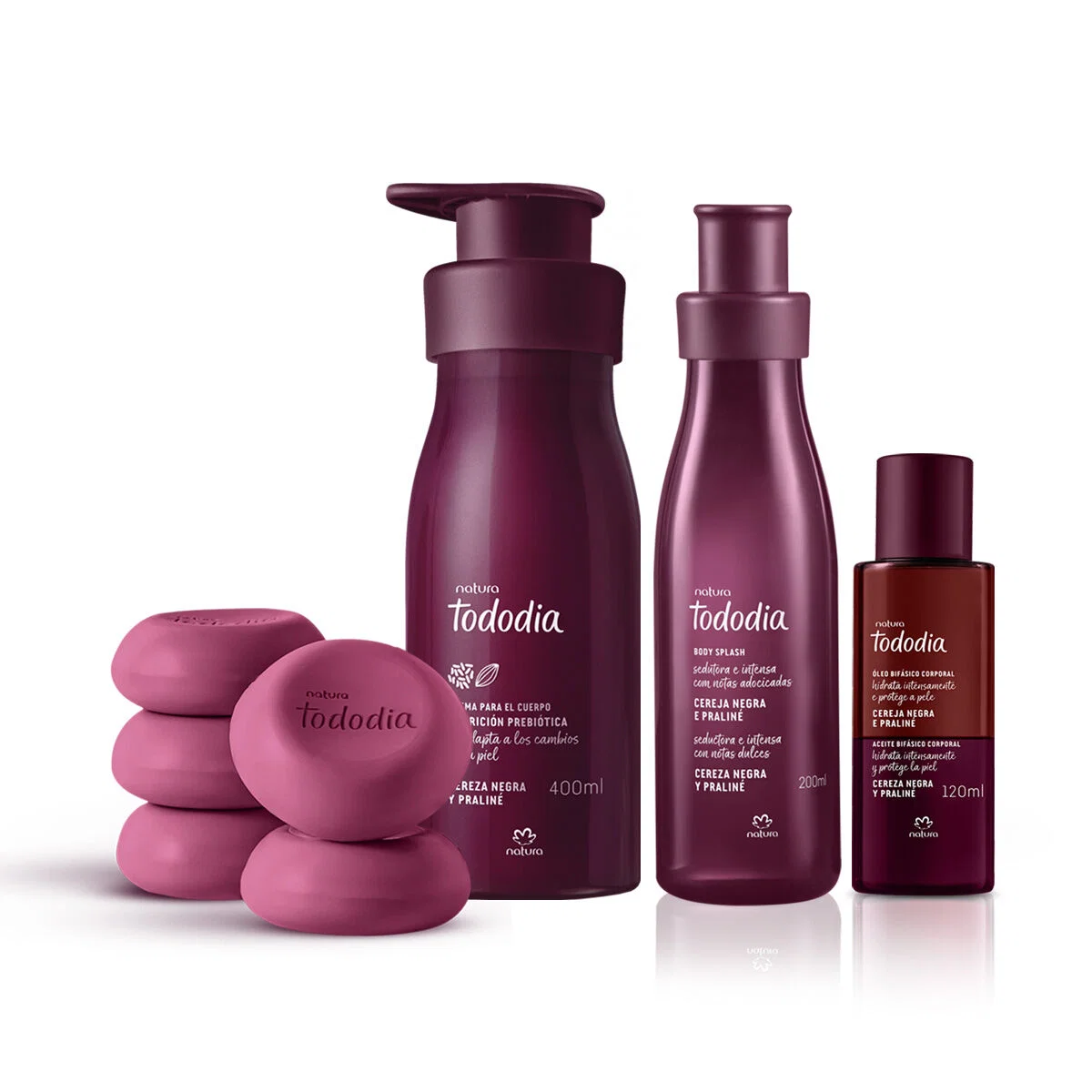 Kit Ritual Banho e Perfumação Natura Tododia Cereja Negra e Praliné (4 produtos) — imagem 1