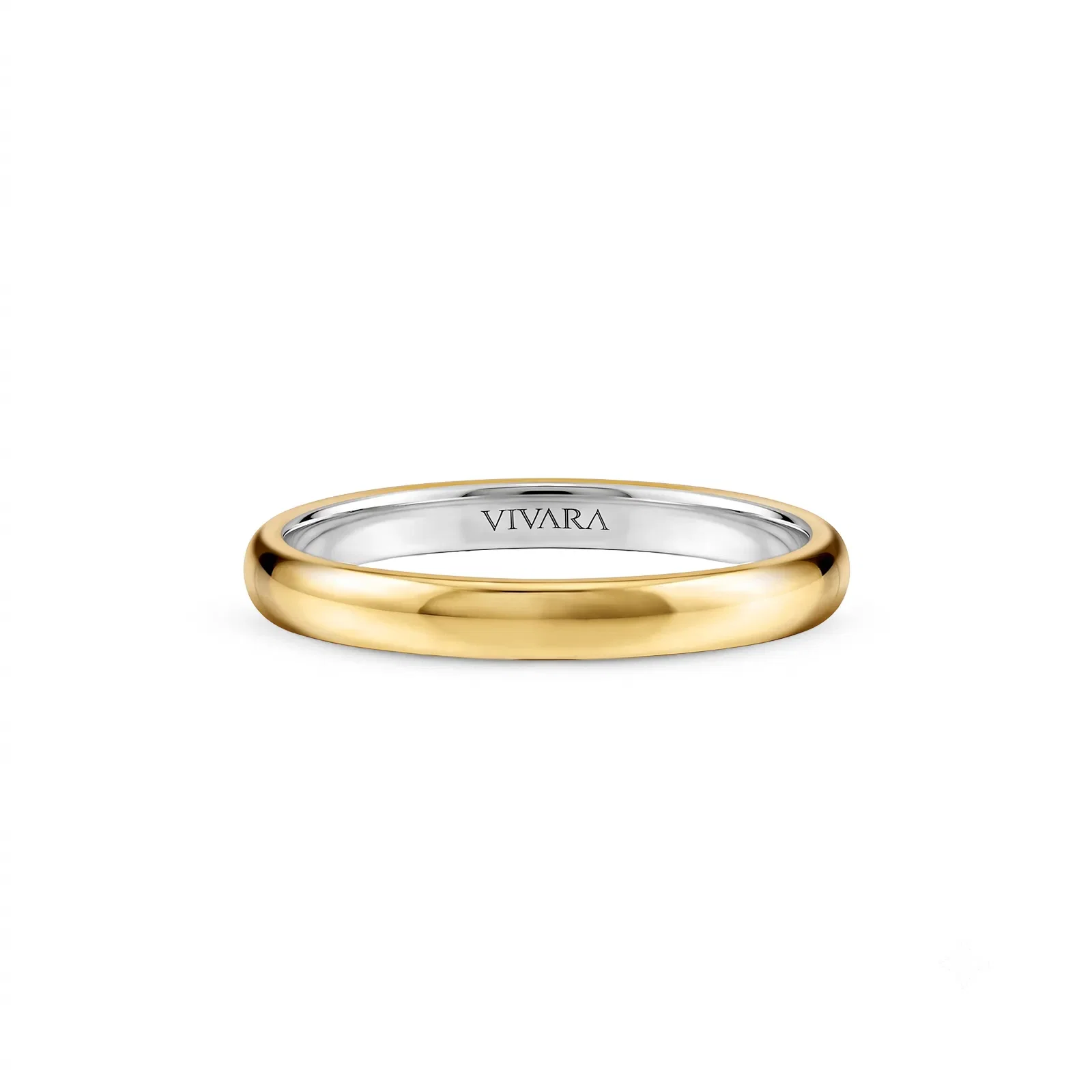 Aliança Romance em Prata 925 e Ouro Amarelo 18k, 2mm — imagem 1