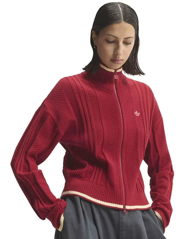 Jaqueta Adidas Cable Knit Firebird Track Top Feminina