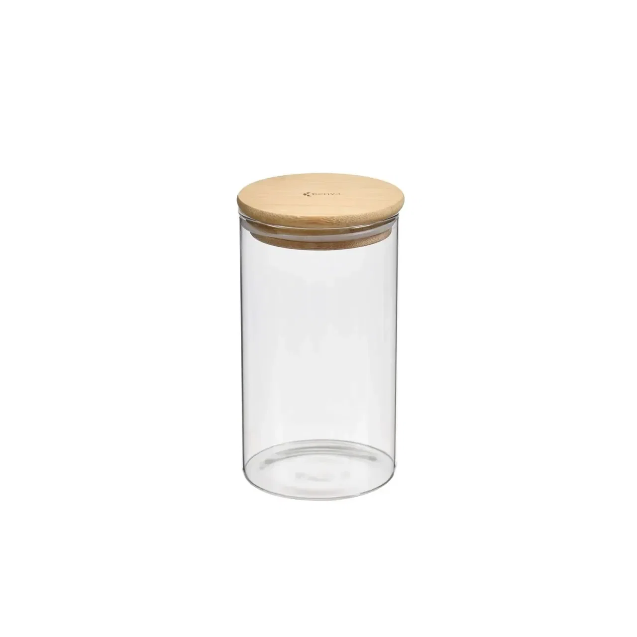 Pote Redondo em Vidro com Tampa de Bambu 400ml Kenya