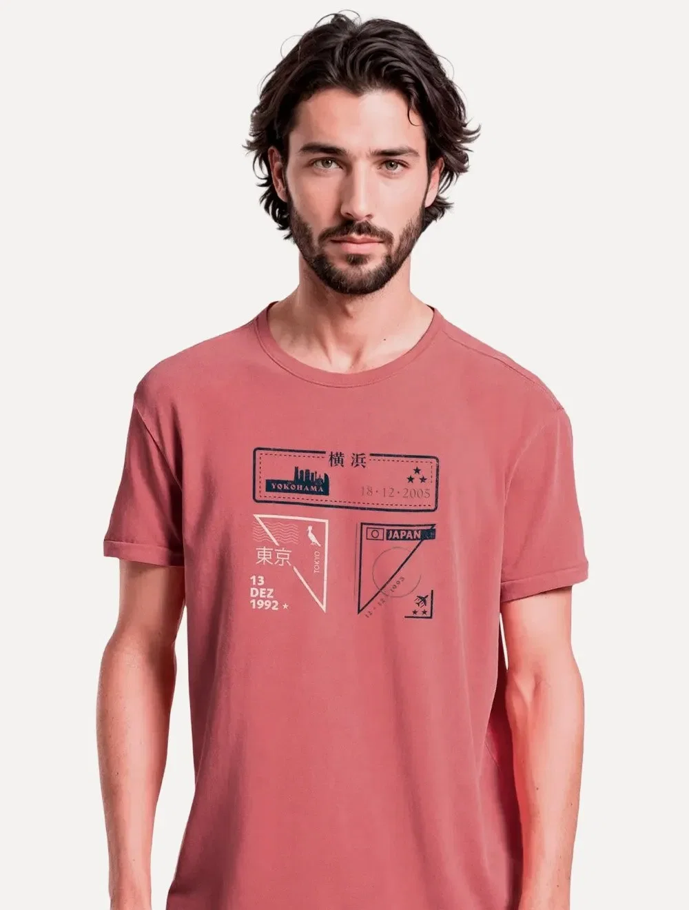Camiseta Reserva Masculina SPFC Japão Vermelha