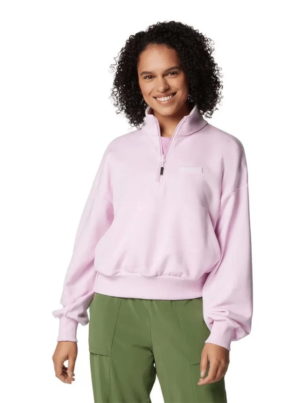 Blusão de Moletom Feminino Canyon Quarter Zip sem Capuz