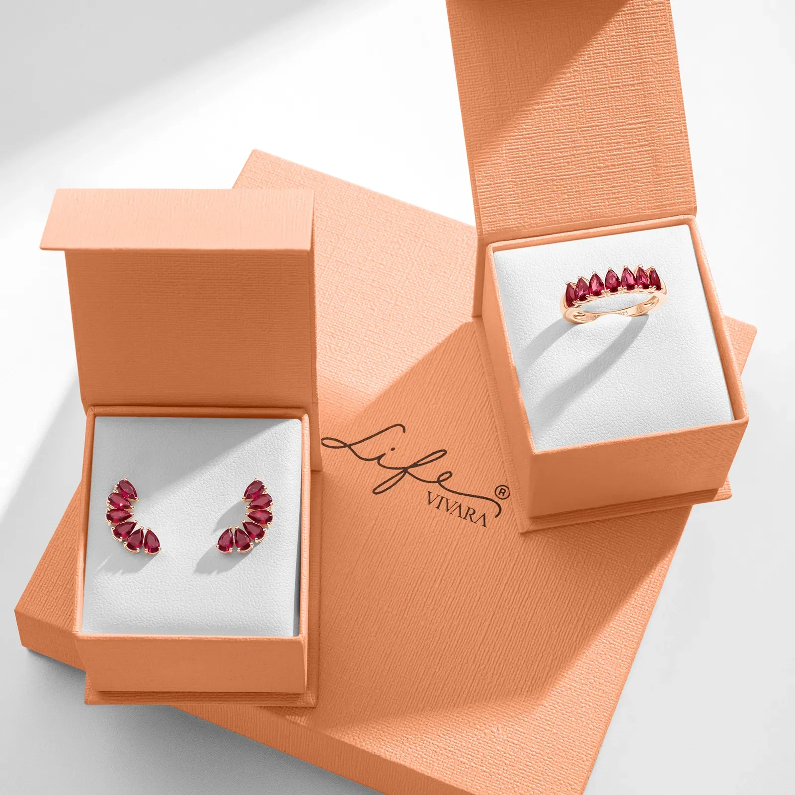 Kit Life Velvet - Conjunto Anel + Brinco em Liga Rosé com Banho de Ouro Rose 18k
