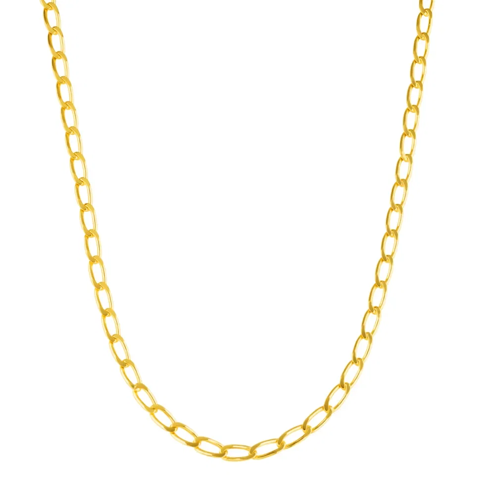 Corrente Life Groumet em Prata 925 com Banho de Ouro Amarelo 18k, 50cm — imagem 1