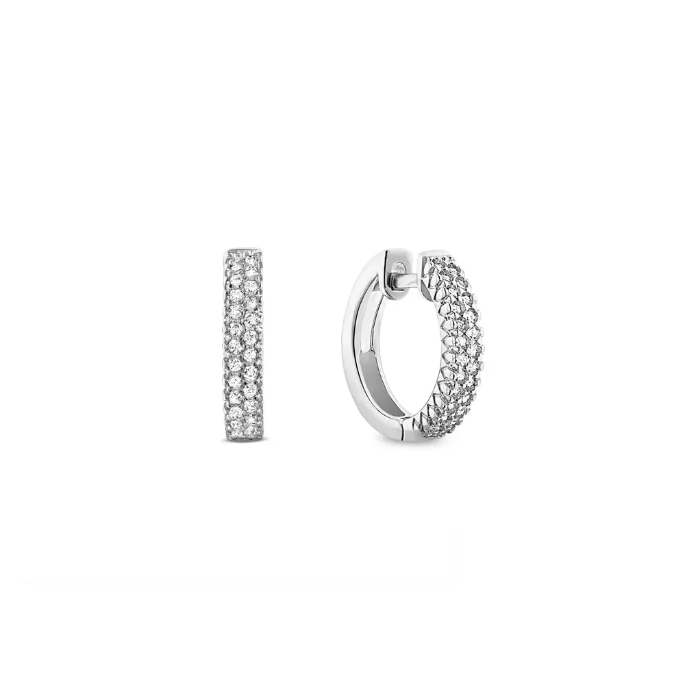 Argola Lumiere em Ouro Branco 18k com Diamantes 0,24ct, 14mm — imagem 1