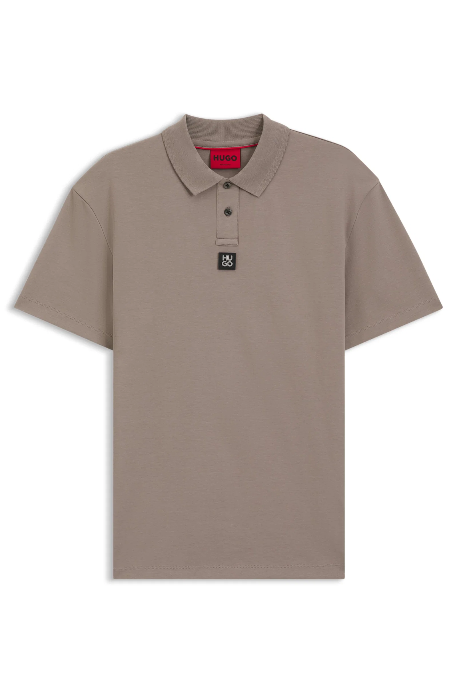 Polo De Algodão Entrelaçado Com Logo Sobreposto