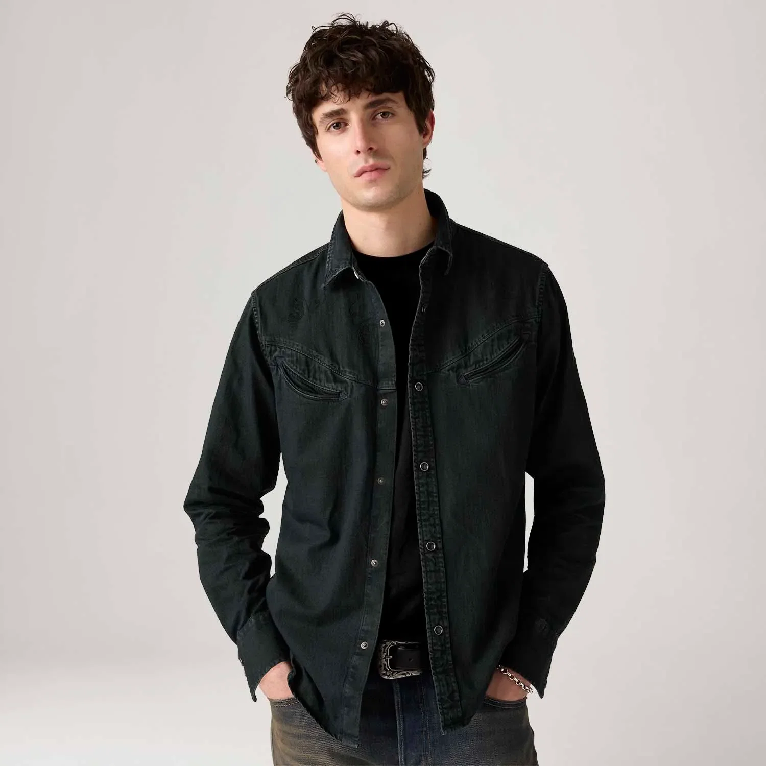 Camisa Levi's® Smiley Western Preta — imagem 1