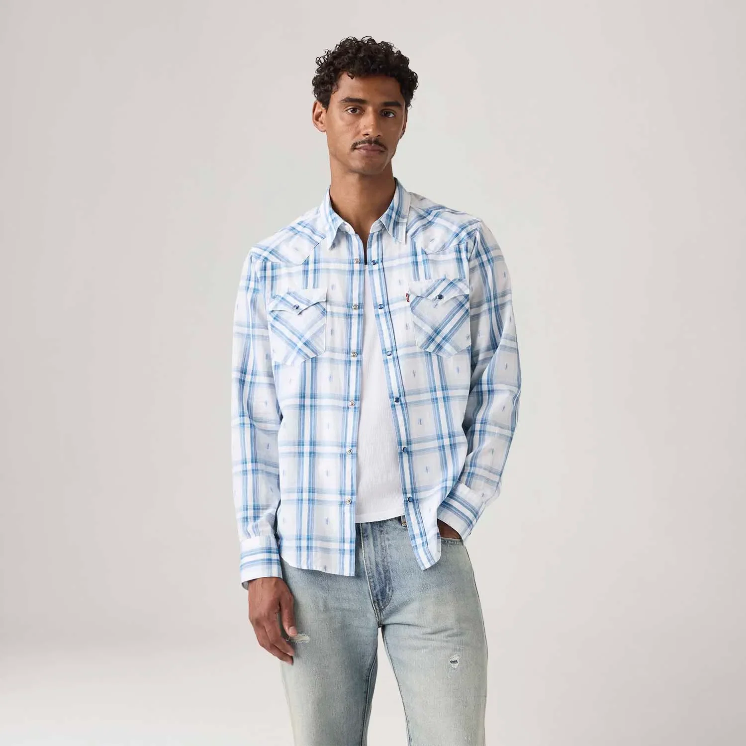 Camisa Jeans Levi's® Western Barstow Standard Xadrez — imagem 1