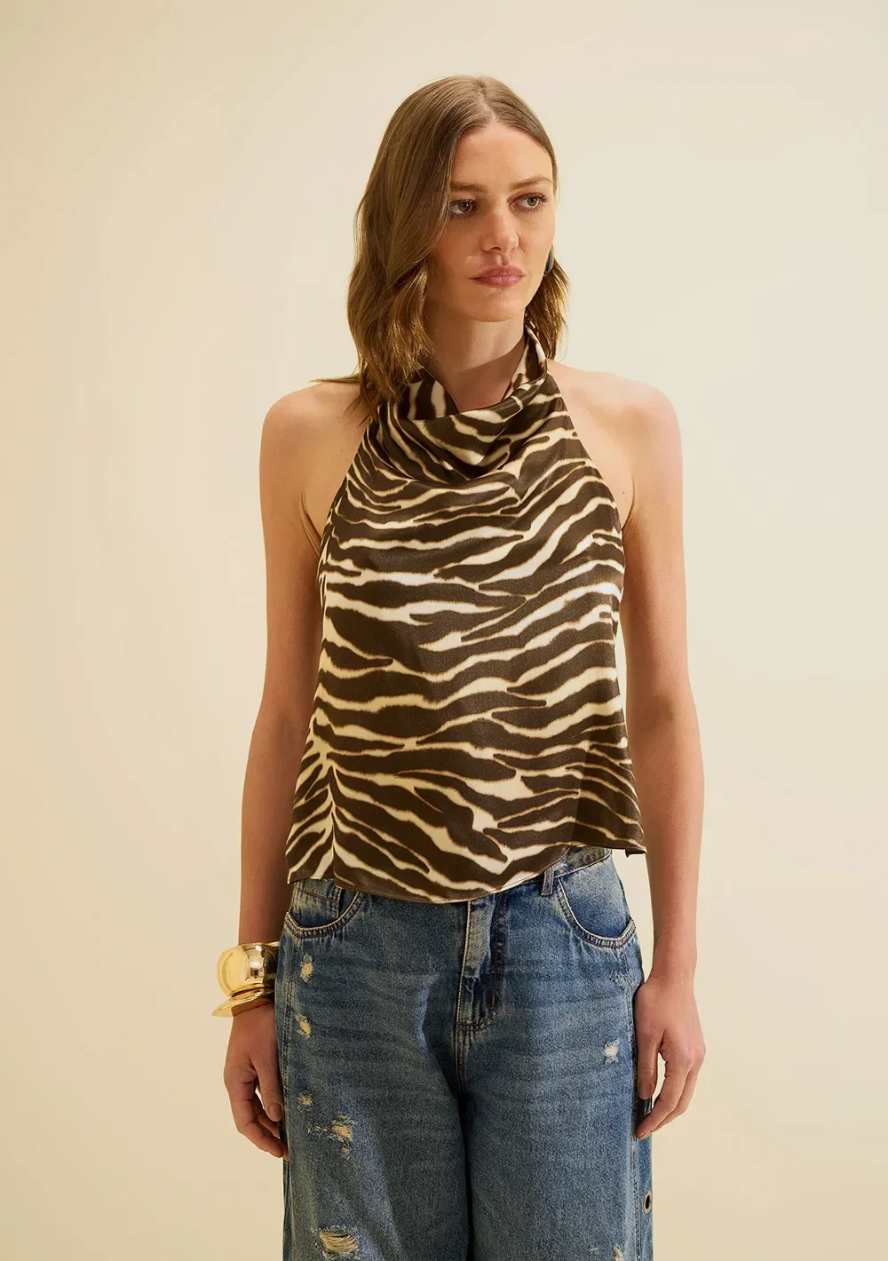 Blusa Gola Alta Miragem Bege