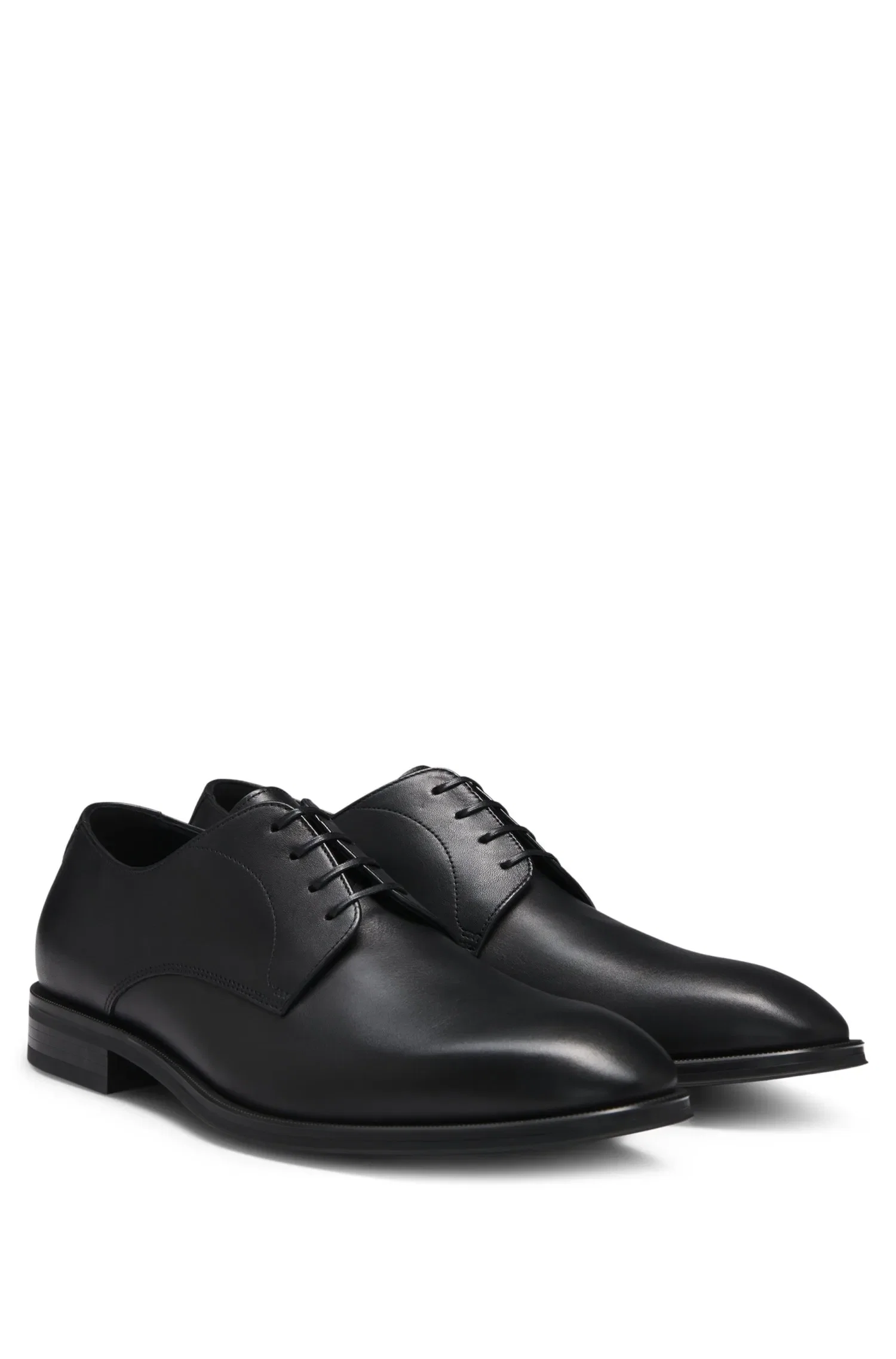 Sapatos Derby Em Couro Com Detalhes De Costuras — imagem 1