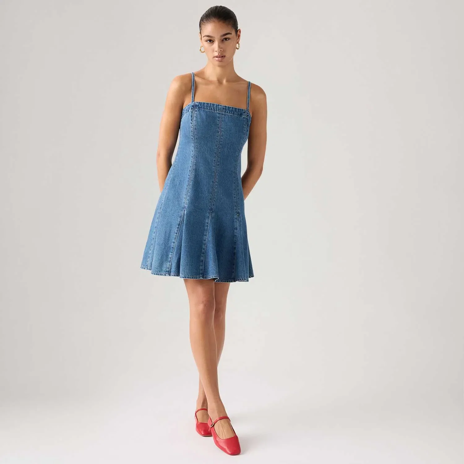 Vestido Jeans Levi's® Godet Lavagem Média