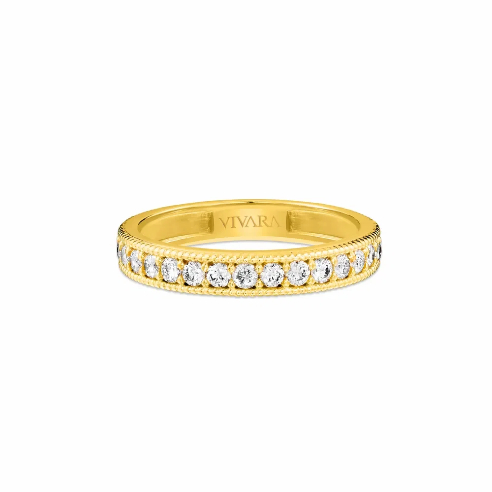 Meia Aliança Jazz em Ouro Amarelo 18k com Diamantes 0,45 ct — imagem 1