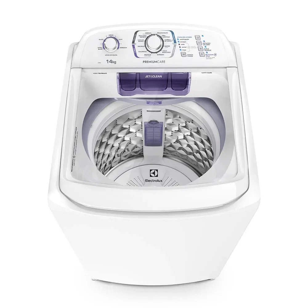 Máquina de Lavar Electrolux 14Kg Branca Premium Care com Cesto Inox e Sem Agitador (LPR14) — imagem 1
