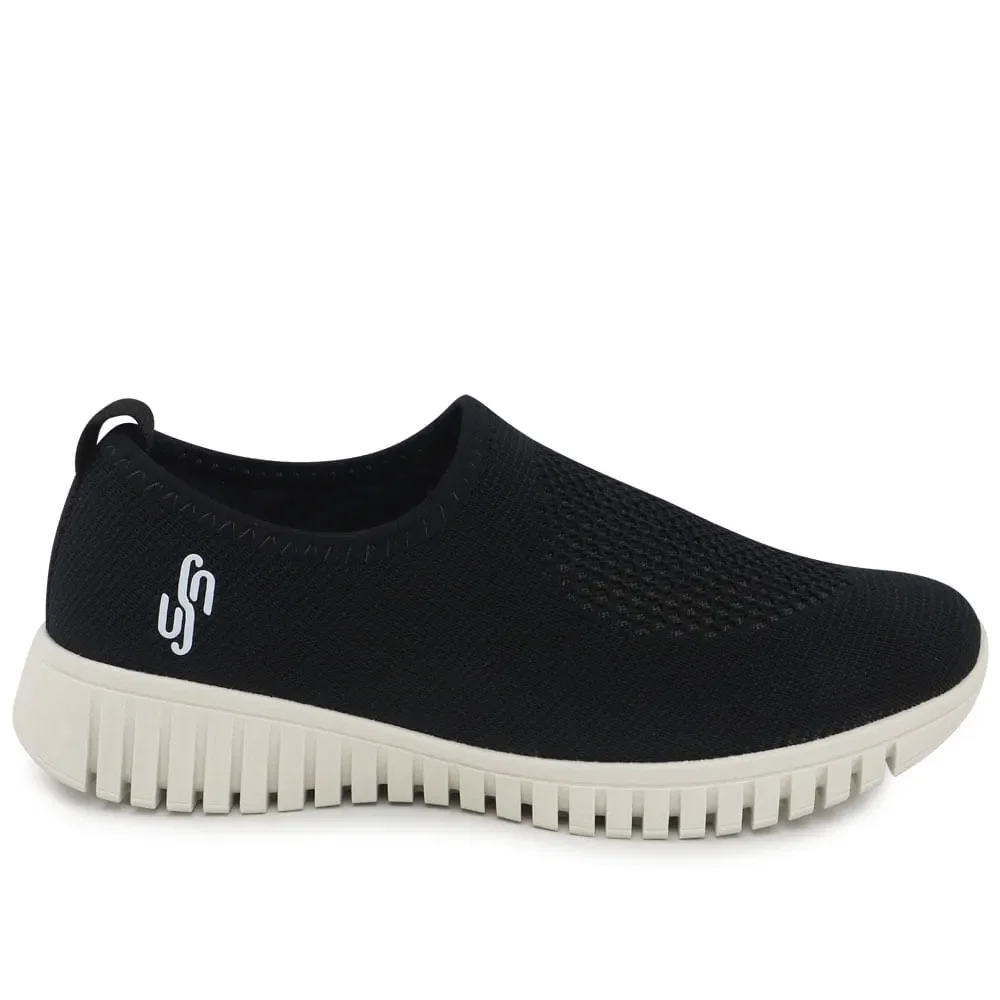 Tênis Slip On Preto Tricot Monograma