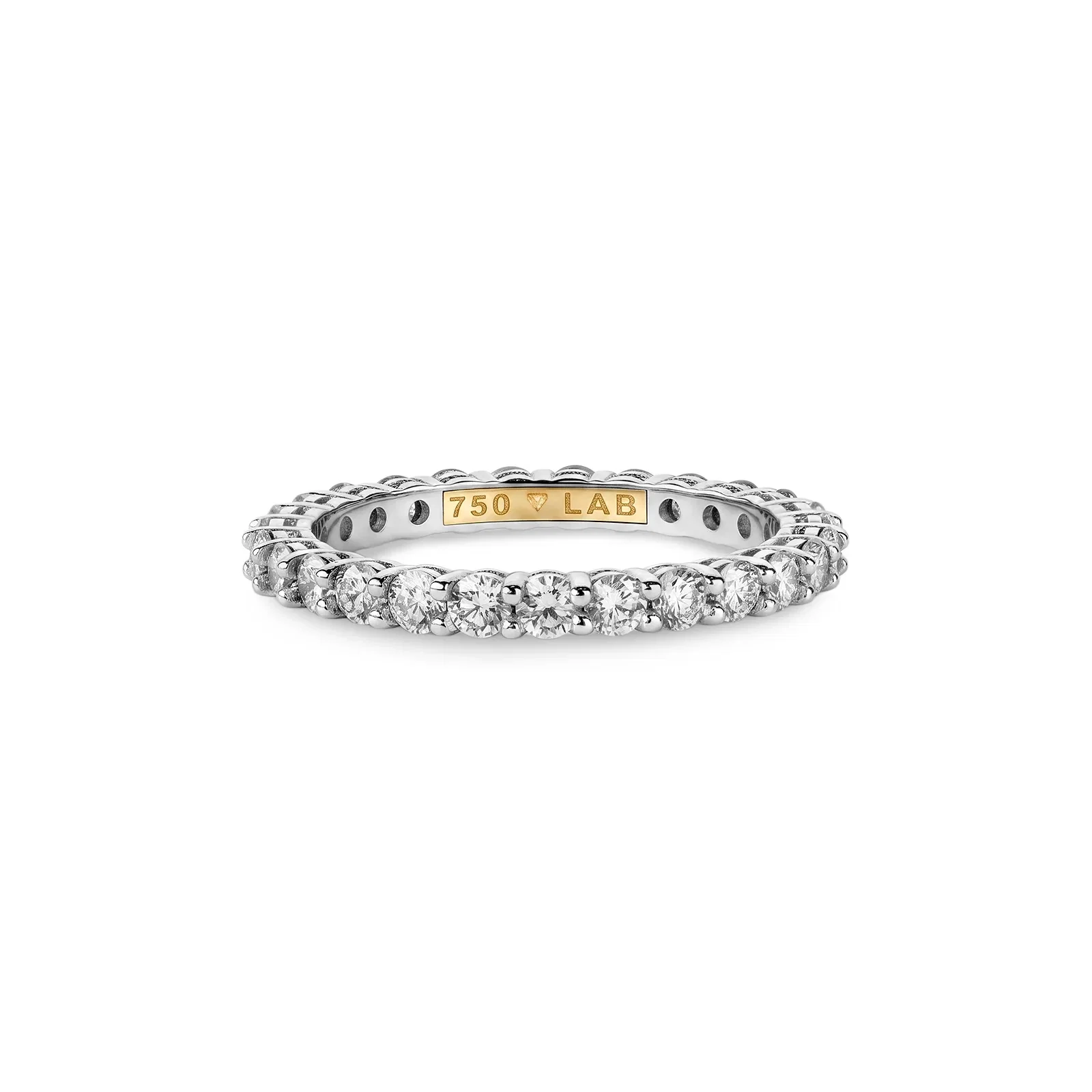 Aliança Inteira Cielo em Ouro Branco 18k e Diamante de Laboratório 1,35 ct