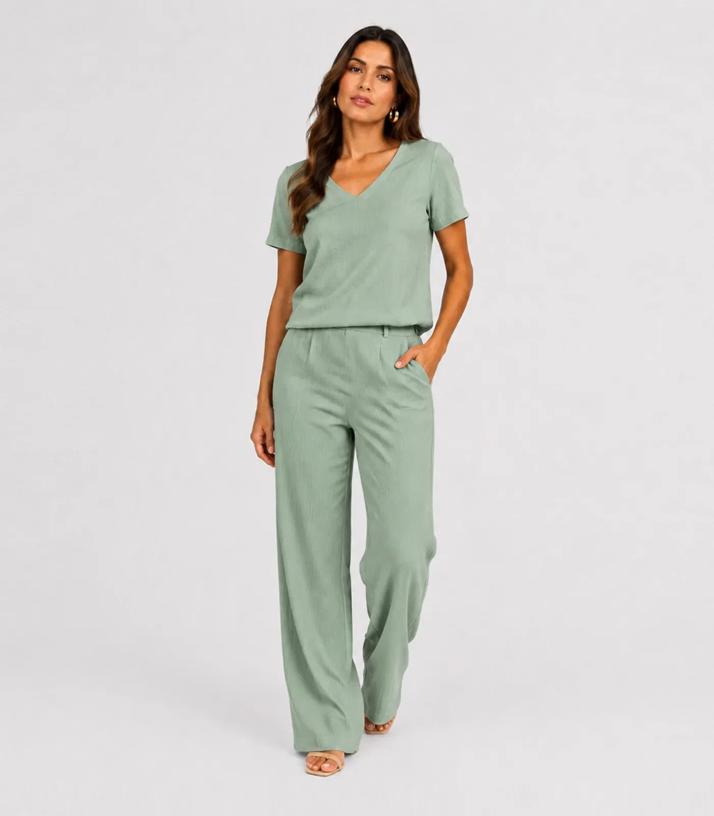 Conjunto Feminino Em Polilinho Unique Fashion Verde