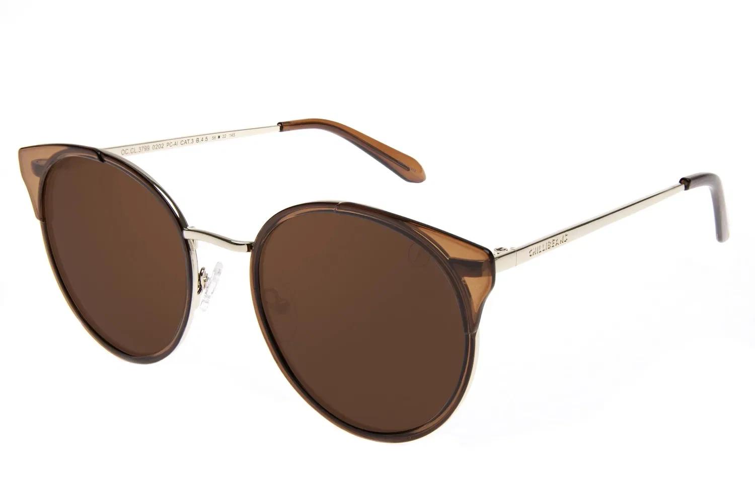 Óculos de Sol Feminino Chilli Beans Fashion Redondo Marrom — imagem 1