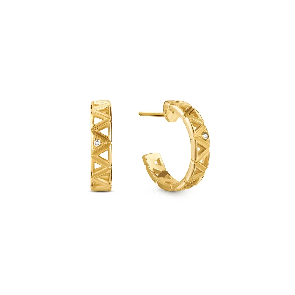 Argola Icona em Ouro Amarelo 18k com Diamante 0,20ct, 21,7mm — imagem 1