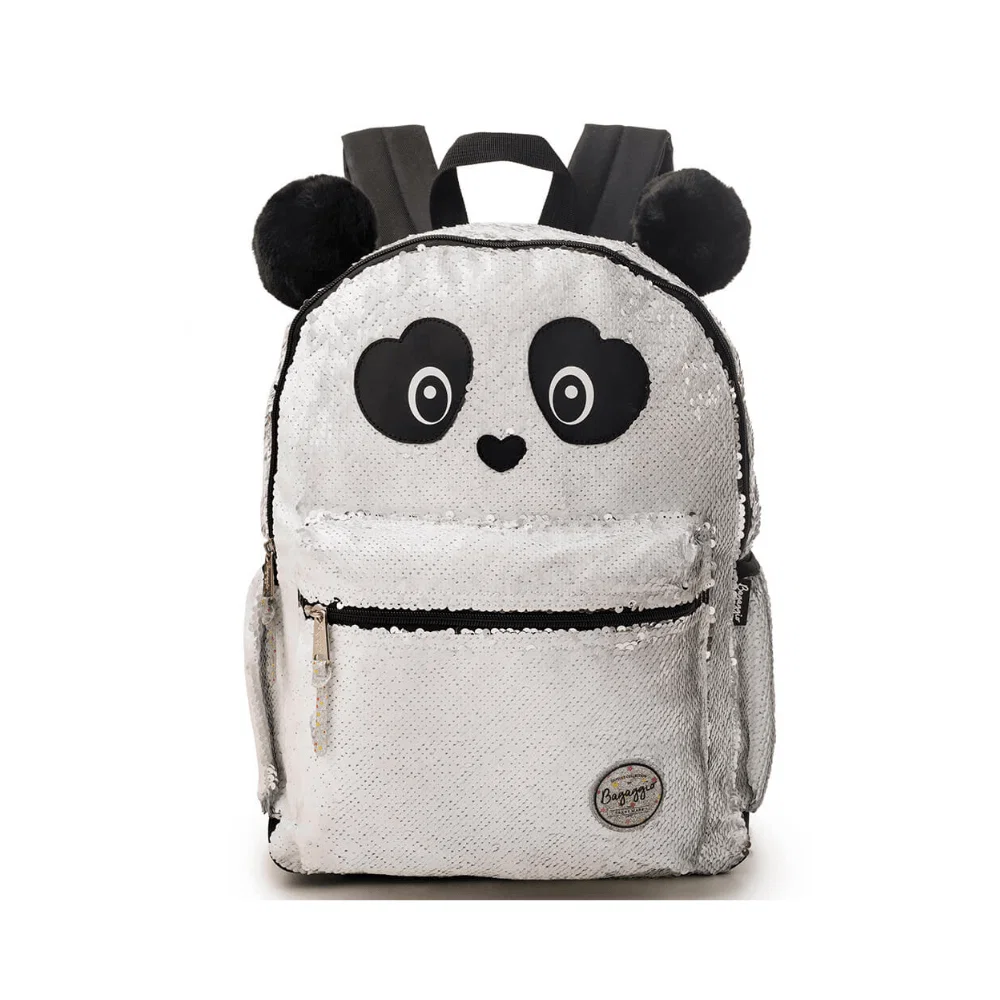 Mochila Escolar Feminina Panda Branca