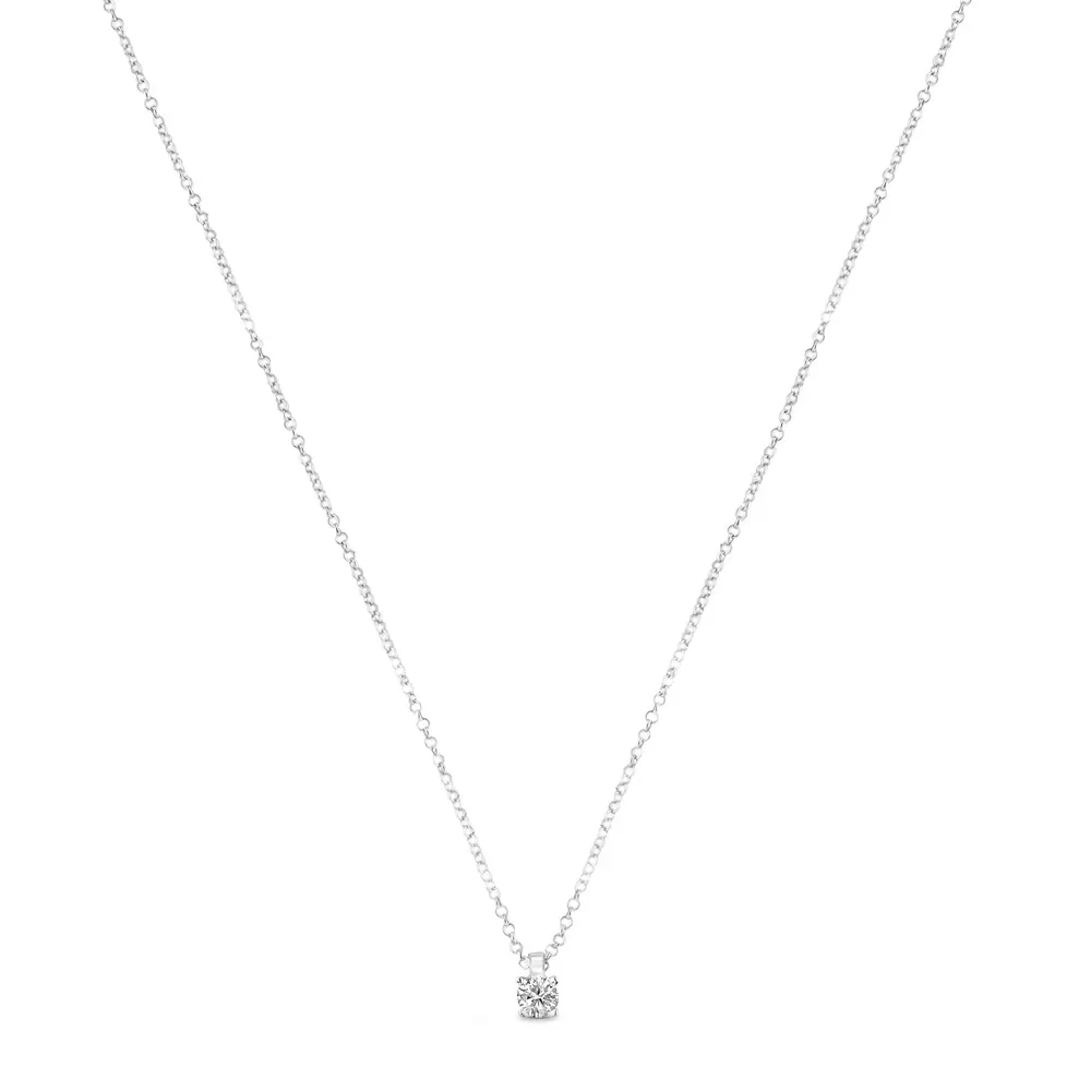 Colar Solitário Life em Prata 925 com Pedra Incolor, 40cm — imagem 1