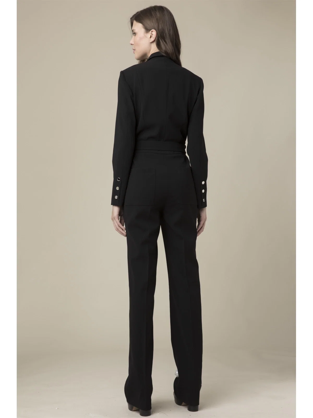 Macacao Alfaiataria Crepe Preto — imagem 1