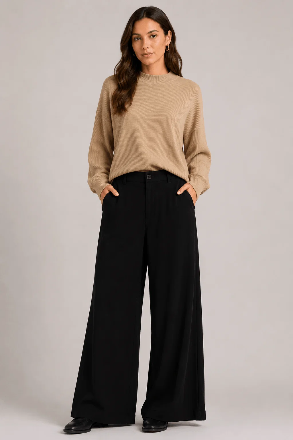 Calça Alfaiataria Elástico Cóstas - Preto — imagem 1