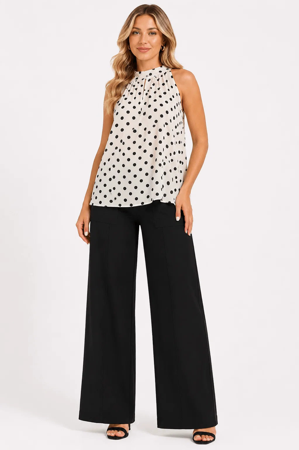 Blusa Cava Americana Poá - Branco — imagem 1