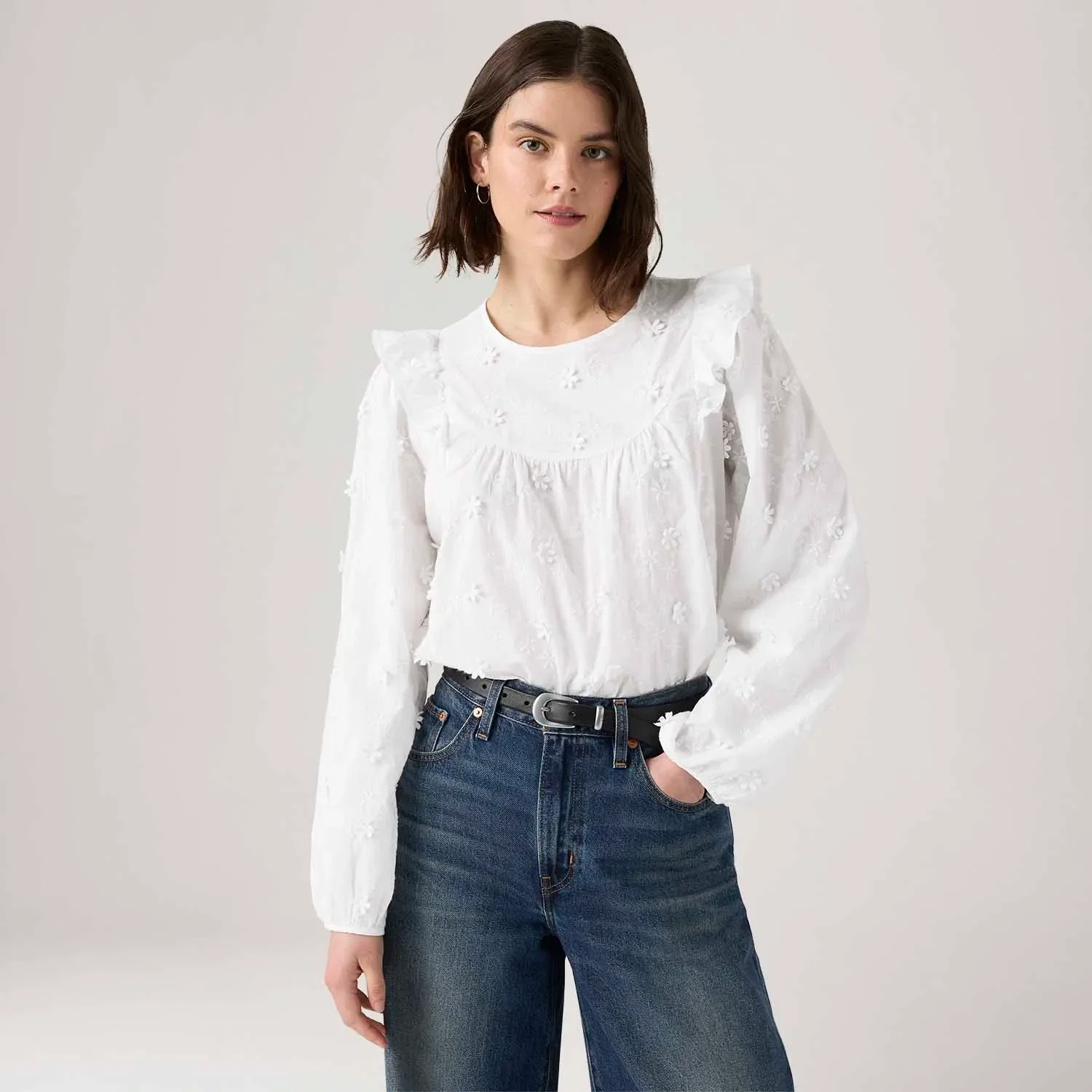 Blusa Levi's® Mallory Off White Manga Longa