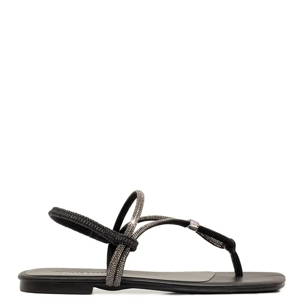 Rasteira Strass Preto