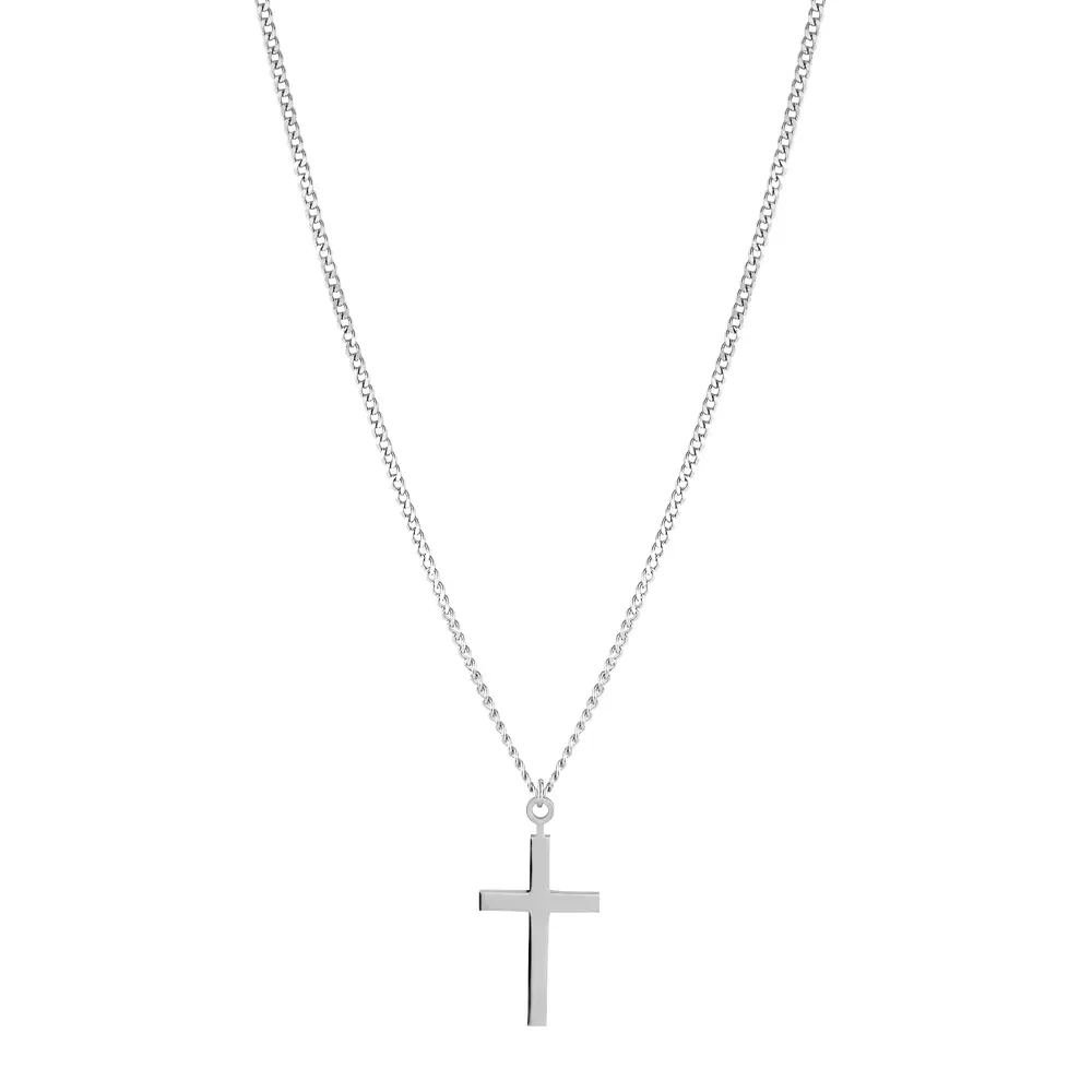 Colar Life Masculino Cruz em Aço 60cm — imagem 1
