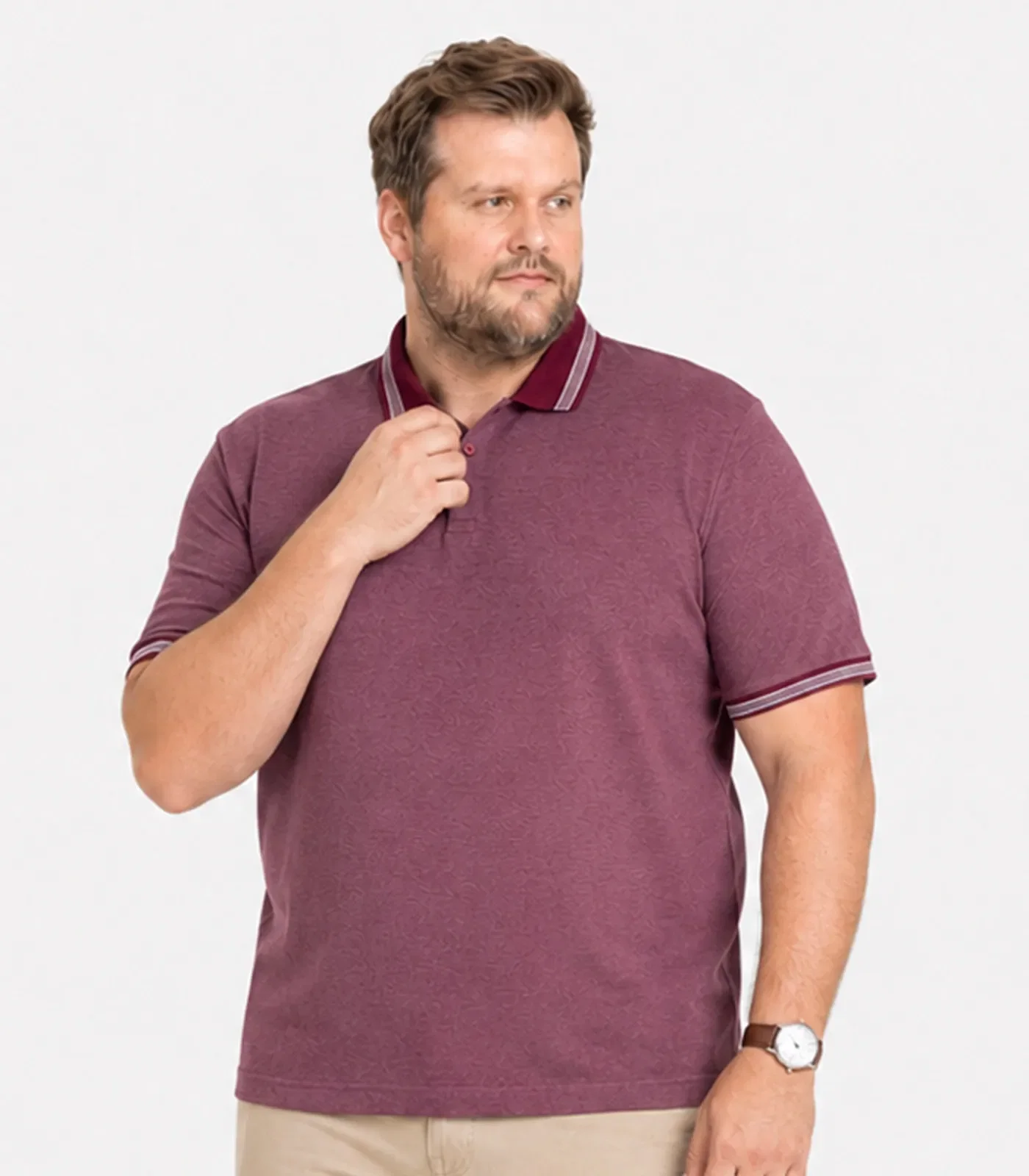 Camisa Polo Masculina Plus Size Manga Curta Select Vermelho — imagem 1