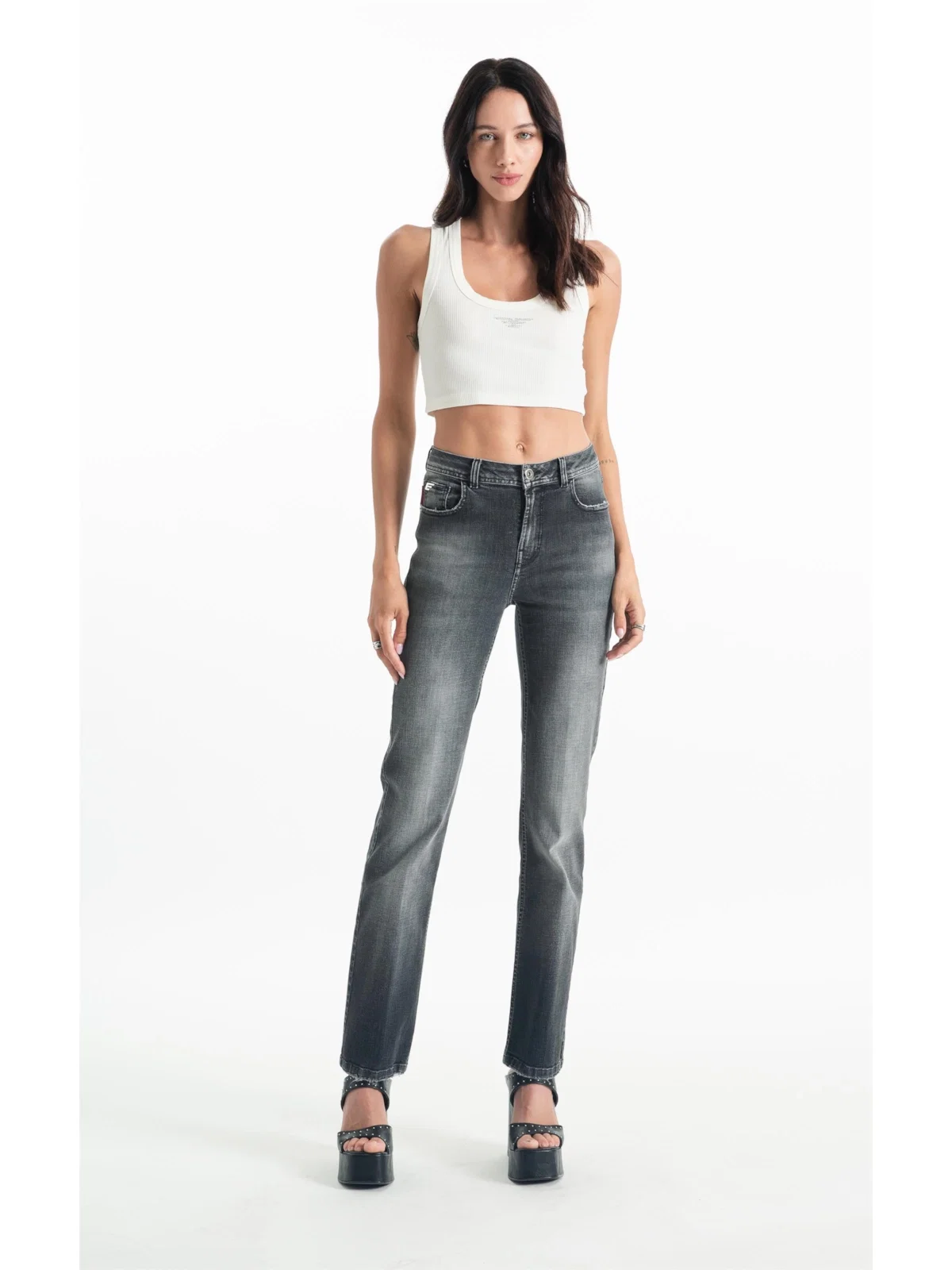 Calça Black Cross Reta Lav.Escuro