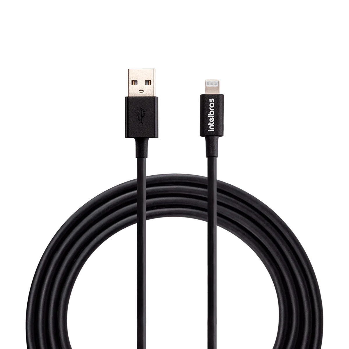 Cabo USB Lightning 1,2m PVC Preto Intelbras EUAL 12PP