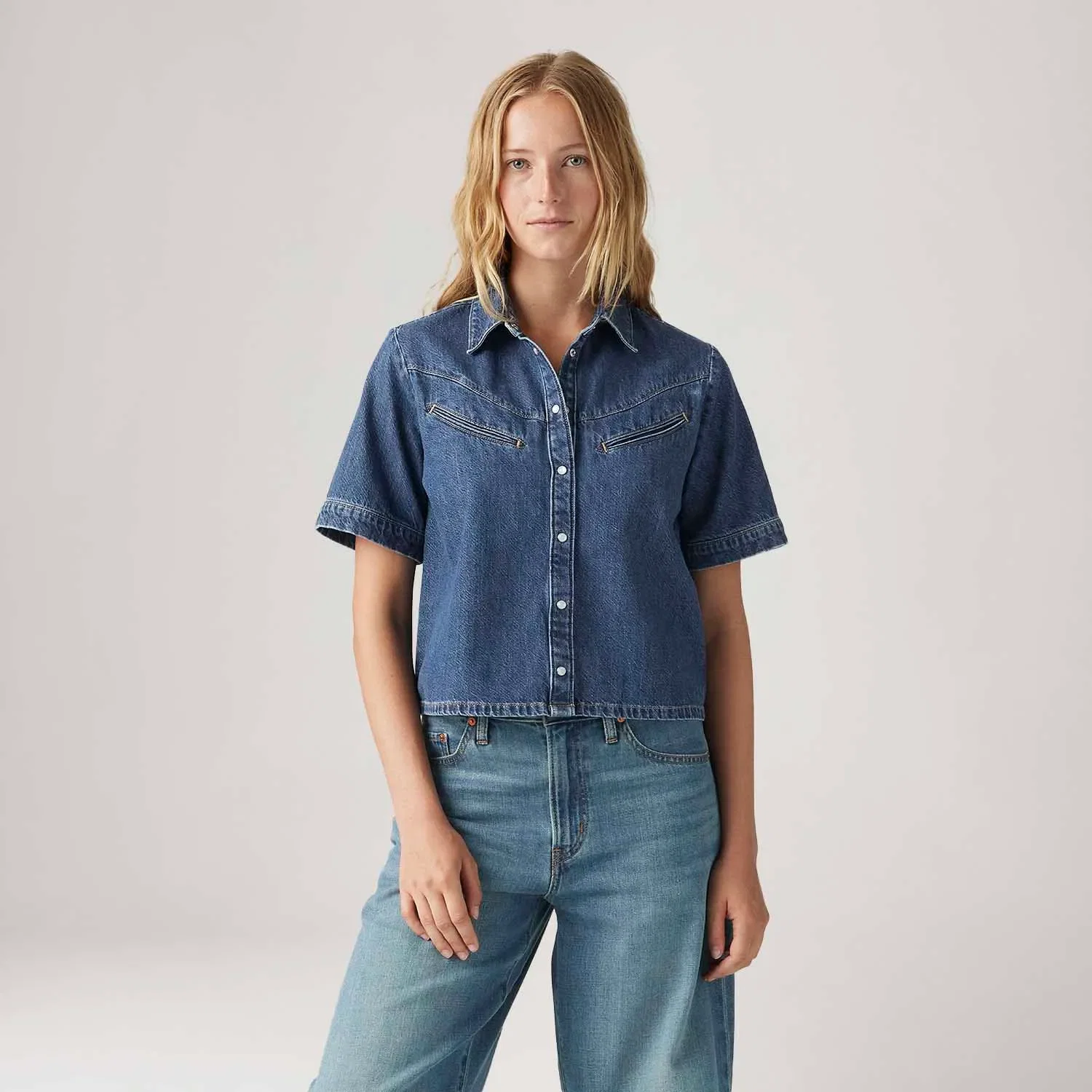 Camisa Levi's® Rinoa Camp Shirt Lavagem Média Manga Curta — imagem 1