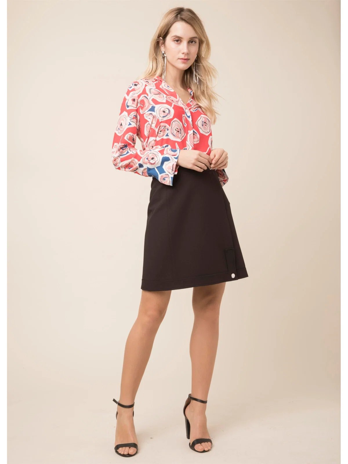 Saia Curta Envelope Lapela Dark Navy — imagem 1