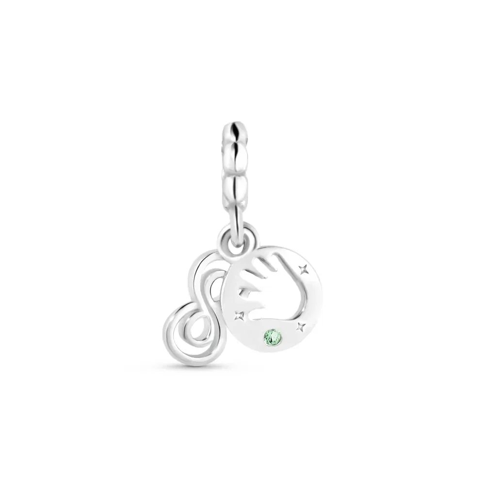 Pingente Life Serendipidade Nanismo em Prata 925 com Pedra Verde — imagem 1