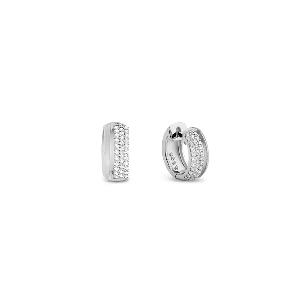 Argola em Ouro Branco 18k com Diamantes 0,32ct, 12mm — imagem 1