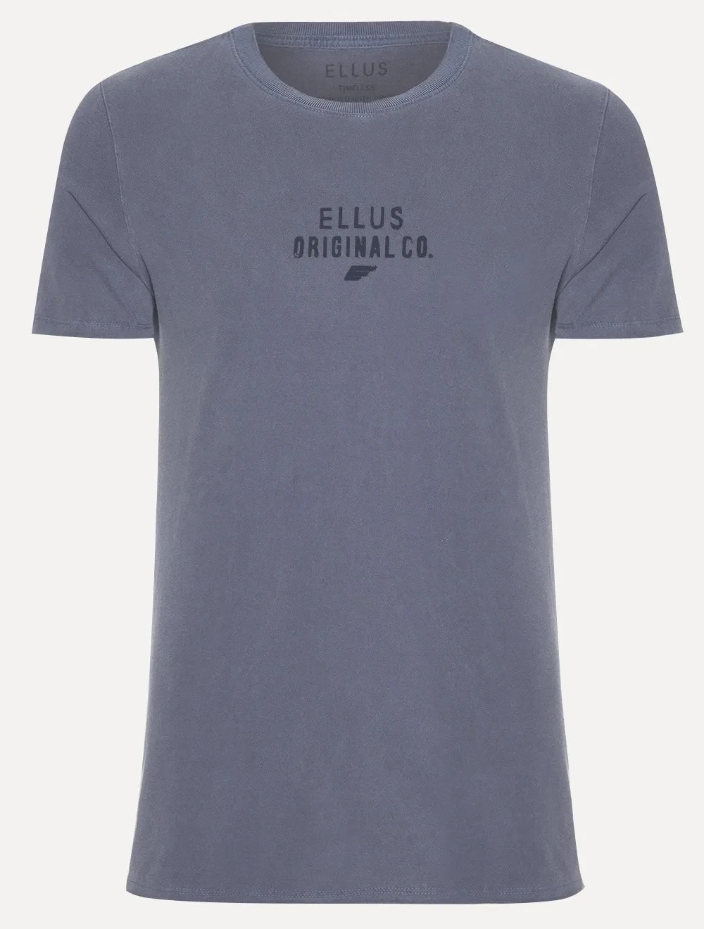 Camiseta Ellus Masculina Cotton Fine Washed Originals Azul Mescla