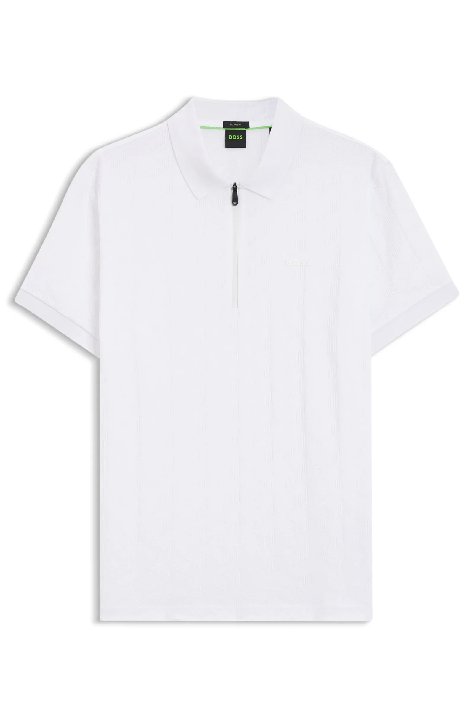 Polo Em Algodão Mercerizado Com Padrão De Jacquard