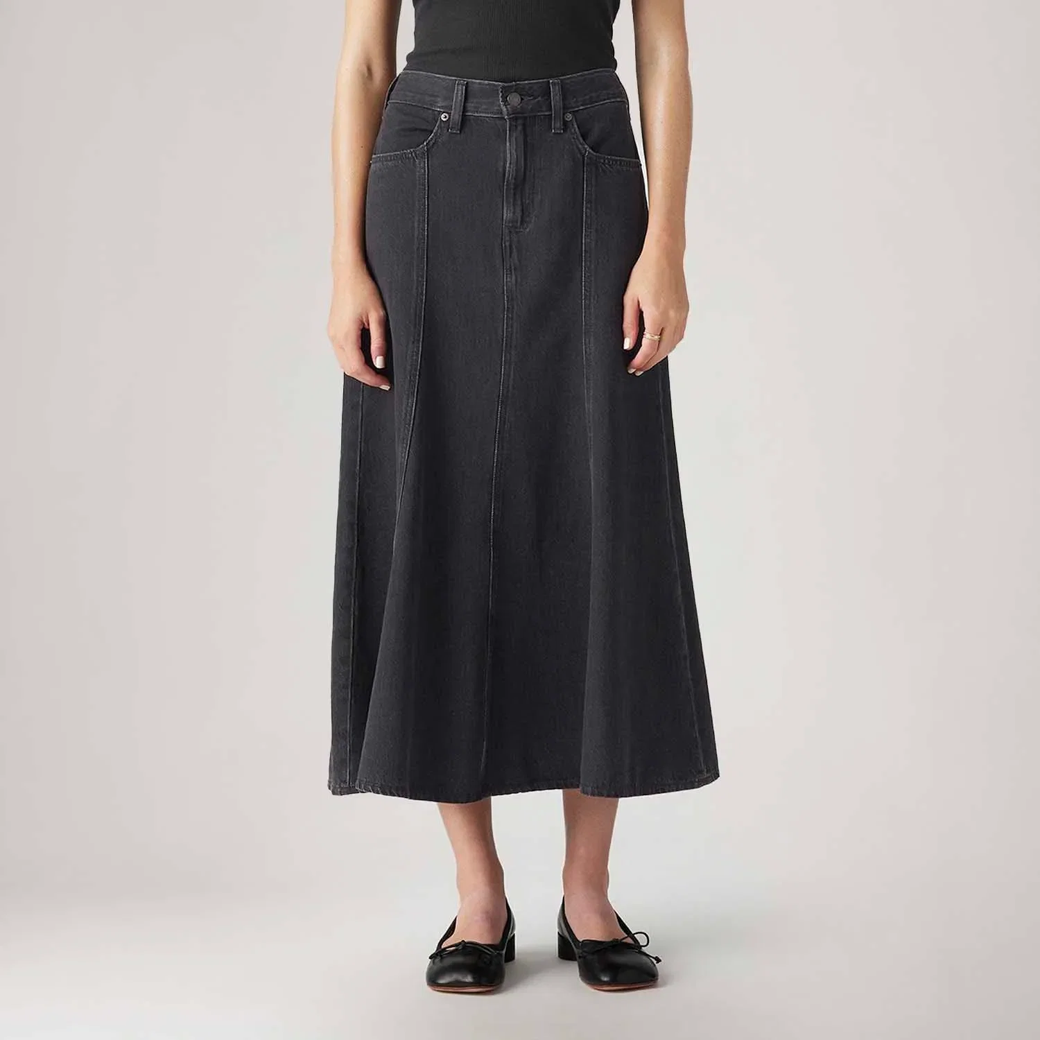 Saia Jeans Levi's® Fit and Flare Preta