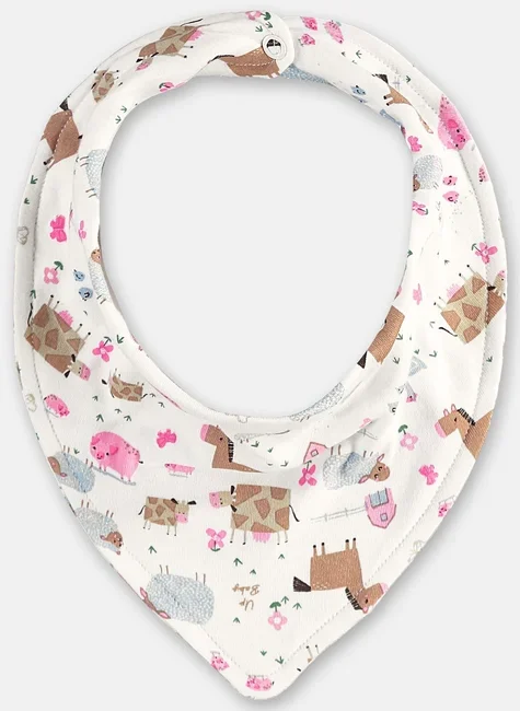 Babador Bandana para Bebê Menina em Suedine Essentials (Off White) Up Baby