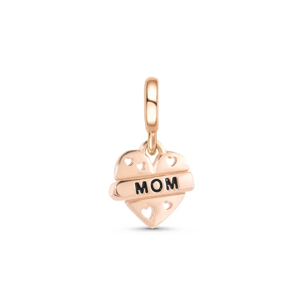 Pingente Life Coração Mom em Liga Rosé com Banho de Ouro Rosé 18k com Esmalte — imagem 1