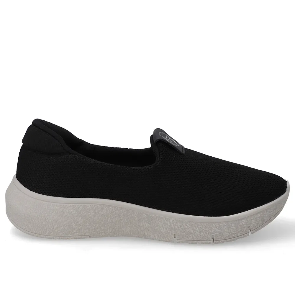 Tênis Tecido Preto Slip On