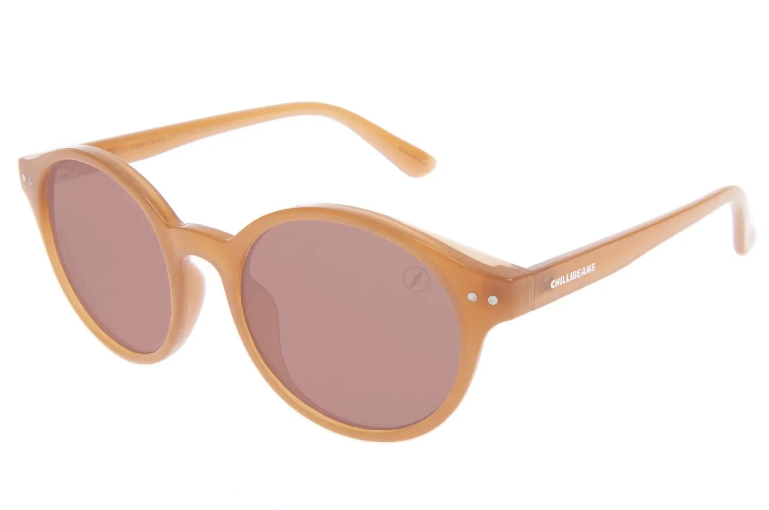 Óculos de Sol Feminino Chilli Beans Redondo Clássico Poli Bege — imagem 1
