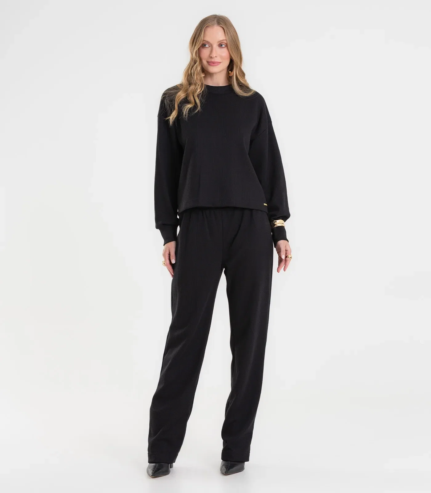 Conjunto Blusão Com Calça Feminino Rovitex Preto