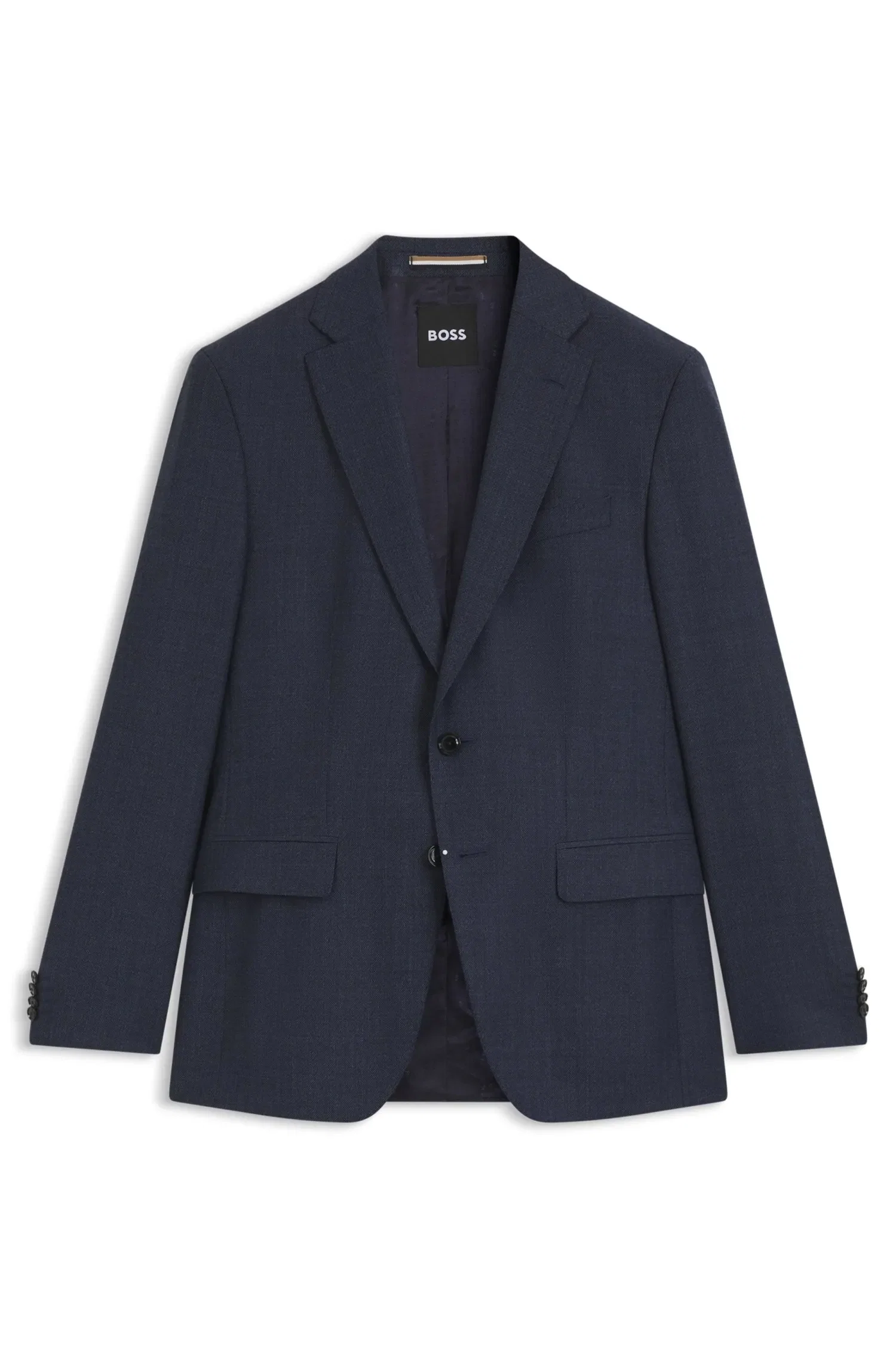 Blazer Slim Fit Em Lã Virgem Com Micropadrão — imagem 1