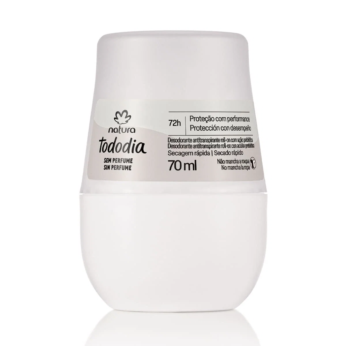 Desodorante Antitranspirante Roll-on Tododia Sem Perfume 70 ml