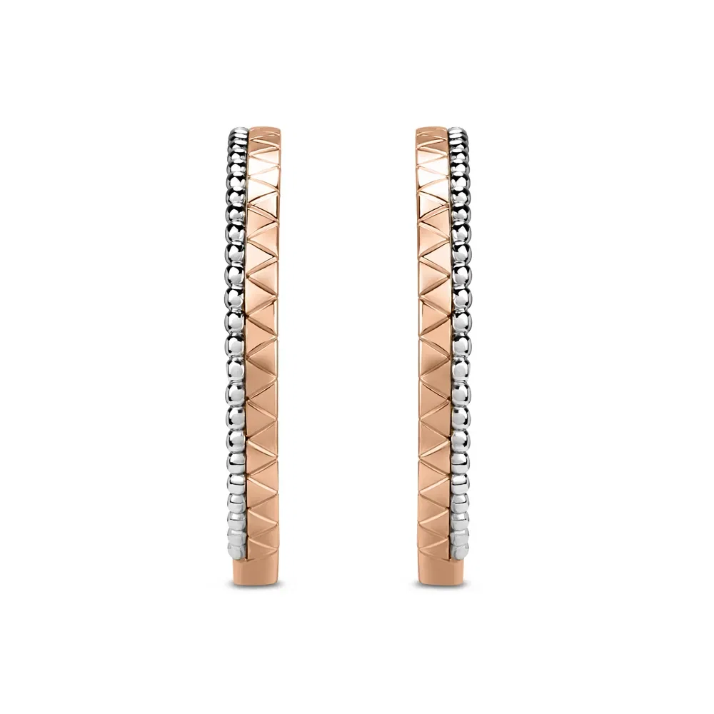 Brinco Ear Hook Icona em Ouro Rosé e Ouro Branco 18k