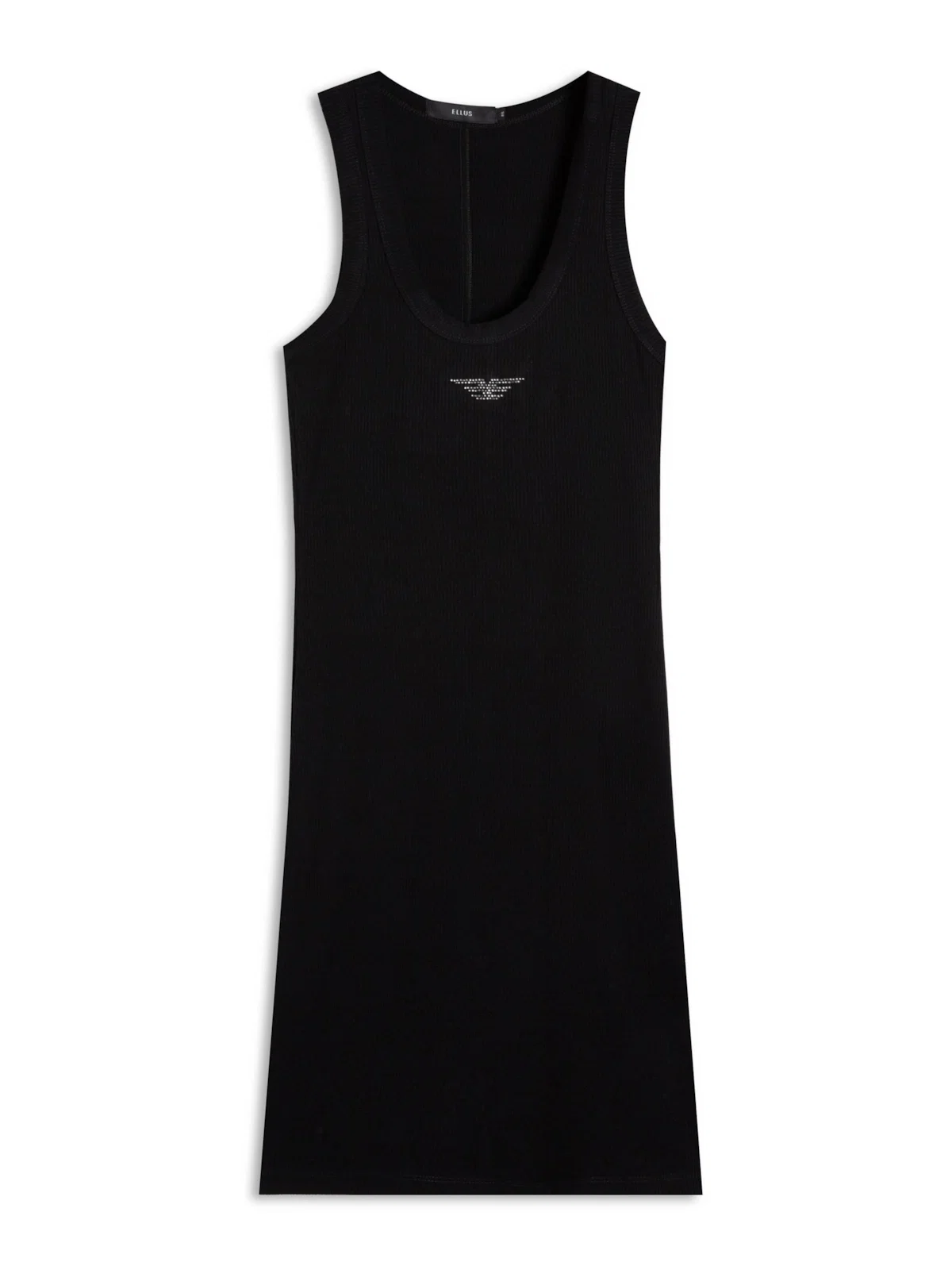 Ellus Dress Canelado Hotfix Preto — imagem 1